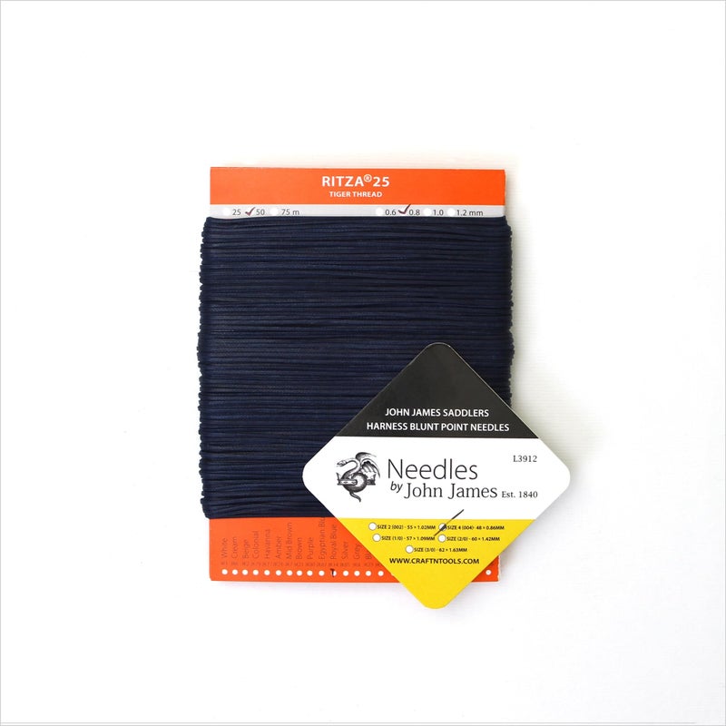 Ritza 25 Tiger Thread Royal Blue 0.8mm RITZA 25 Tiger Thread for Leather Craft | Waxed Tiger Thread | Ritza 25 Thread | Waxed Polyester | Saddlers Thread - Image 3